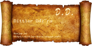 Dittler Dóra névjegykártya